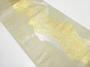 引箔　よろけ縞模様織り出し　袋帯